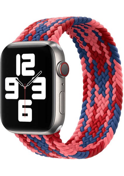 Apple Watch 42MM Wiwu Braided Solo Loop Contrast Color Large Saat Kordon Kayış Bileklik