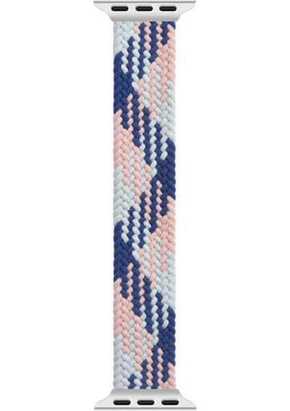 Apple Watch 42MM Wiwu Braided Solo Loop Contrast Color Large Saat Kordon Kayış Bileklik