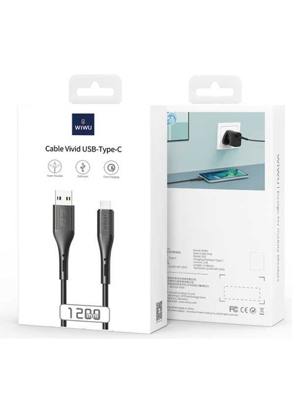 G50 Vivid Type-C USB Kablo 2.4A Hızlı Şarj Kablosu 120 cm