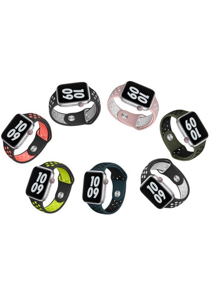 Apple Watch 38MM Wiwu Dual Color Sport Band Silikon Saat Kordon Kayış Bileklik