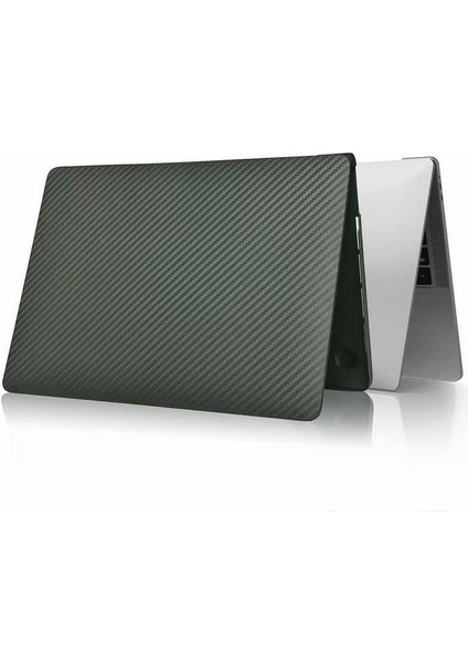 Ikavlar MacBook Pro 14 M1 2021 Kapak A2442 Uyumlu Karbon Fiber Görünümlü Koruyucu Kılıf