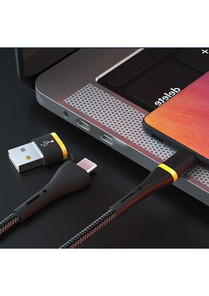 Elite ED-106 2 In 1 Type-C Pd & USB Kablo 3A Hızlı Şarj Kablosu Data Kablo