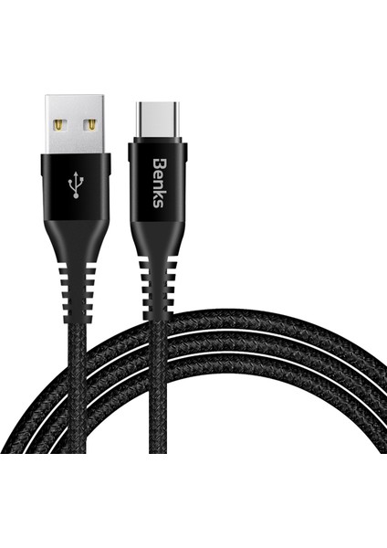 D26 Type-C USB Kablo 3A Hızlı Şarj Kablosu 120 cm Kumaş Örgü