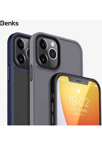 Apple iPhone 12 Pro Kılıf Arkası Mat Buzlu Benks Hybrid Kapak