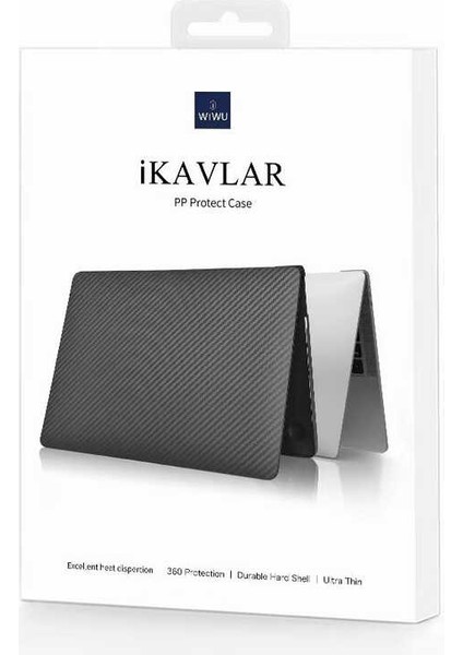 Ikavlar MacBook Pro 13 Kapak A2251 / A2289 Uyumlu Karbon Fiber Görünümlü Koruyucu Kılıf