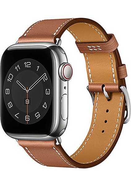 Apple Watch 44MM Wiwu Attleage Watchband Hakiki Deri Saat Kordon Kayış Bileklik
