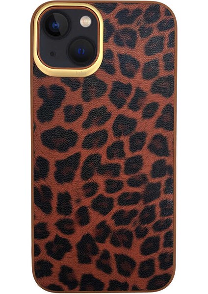 Apple iPhone 13 Kılıf Kajsa Glamorous Serisi Leopard Combo Kapak