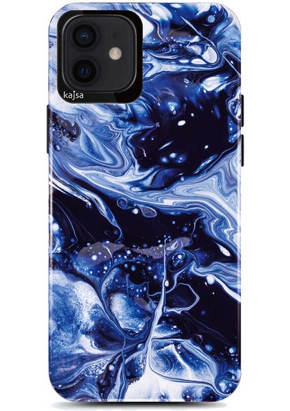 Apple iPhone 12 Pro Kılıf Ebru Desenli Kajsa Lava Kapak