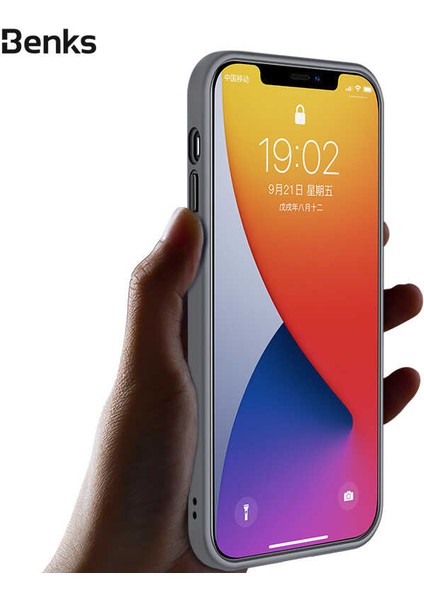 Apple iPhone 12 Kılıf Arkası Mat Buzlu Benks Hybrid Kapak