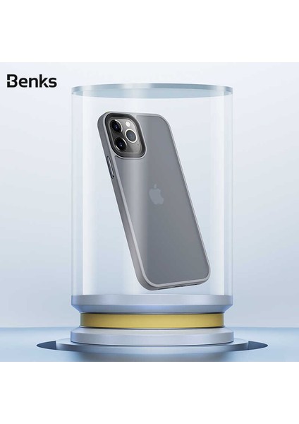 Apple iPhone 12 Kılıf Arkası Mat Buzlu Benks Hybrid Kapak