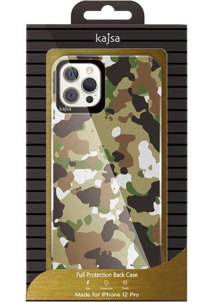 Apple iPhone 12 Pro Kılıf Asker Desenli Kajsa Camo Kapak modelleri