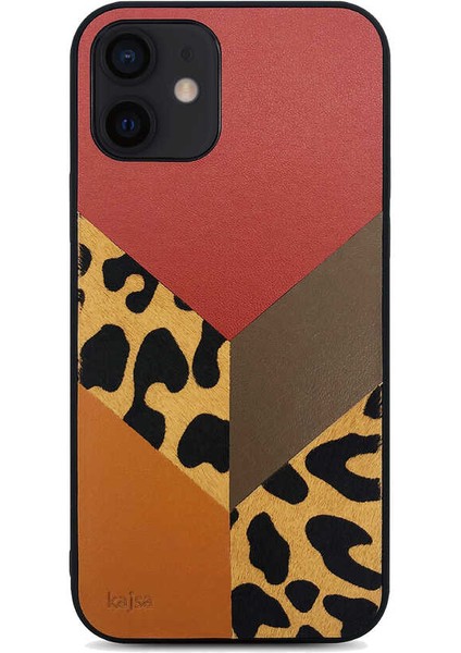 Apple iPhone 12 Kılıf Kajsa Glamorous Serisi Leopard Combo Kapak