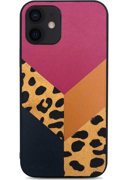 Apple iPhone 12 Kılıf Kajsa Glamorous Serisi Leopard Combo Kapak fiyatları