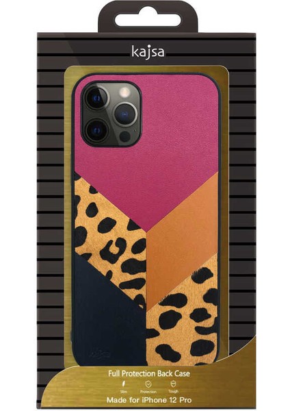 Apple iPhone 12 Kılıf Kajsa Glamorous Serisi Leopard Combo Kapak modelleri