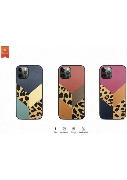 Apple iPhone 12 Kılıf Kajsa Glamorous Serisi Leopard Combo Kapak indirimleri