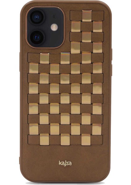Apple iPhone 12 Kılıf Kajsa Preppie Serisi Spotlight Woven Kapak