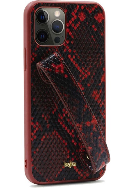 Apple iPhone 12 Pro Max Kılıf Kajsa Glamorous Serisi Snake Handstrap Kapak