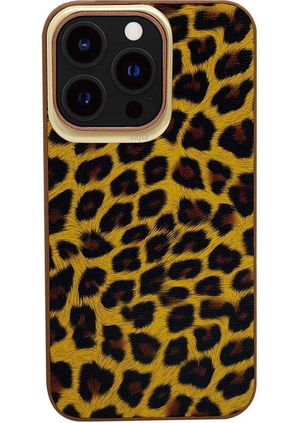 Apple iPhone 13 Pro Max Kılıf Kajsa Glamorous Serisi Leopard Combo Kapak