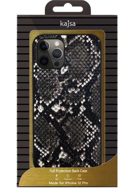 Apple iPhone 12 Pro Kılıf Kajsa Glamorous Serisi Snake Pattern Kapak