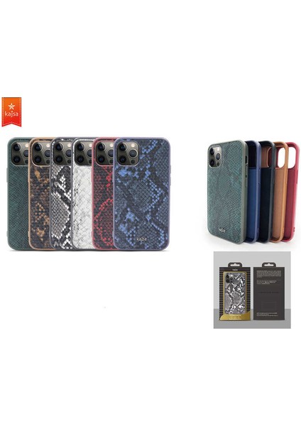 Apple iPhone 12 Pro Kılıf Kajsa Glamorous Serisi Snake Pattern Kapak