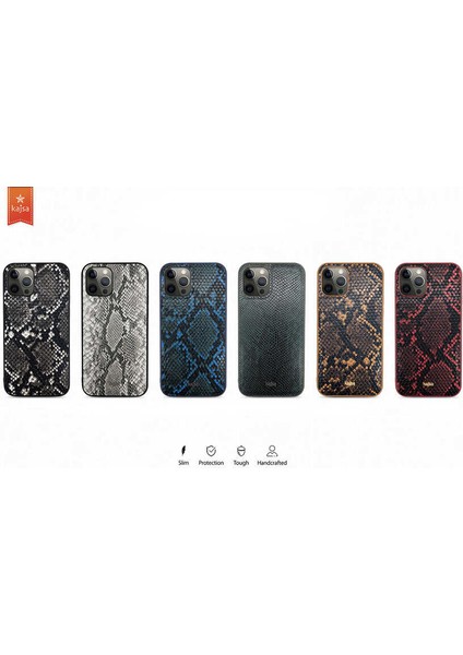 Apple iPhone 12 Pro Kılıf Kajsa Glamorous Serisi Snake Pattern Kapak