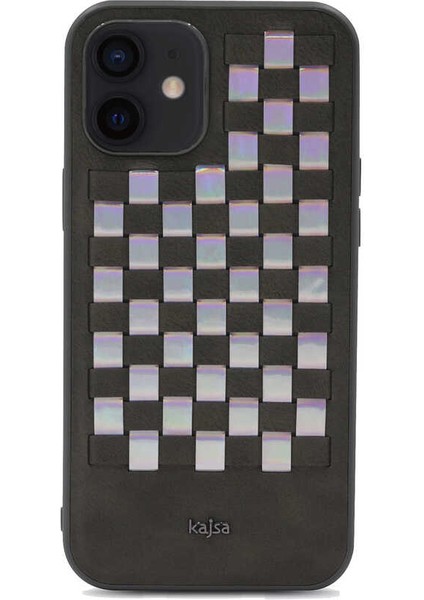 Apple iPhone 12 Kılıf Kajsa Preppie Serisi Spotlight Woven Kapak