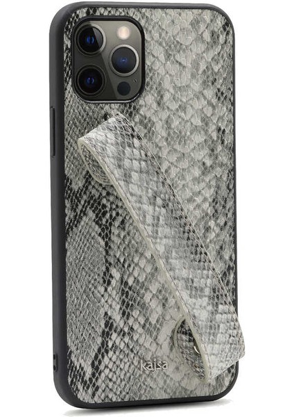 Apple iPhone 12 Pro Max Kılıf Kajsa Glamorous Serisi Snake Handstrap Kapak
