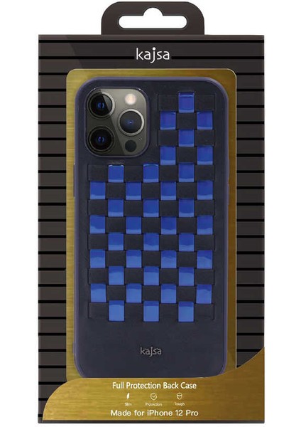 Apple iPhone 12 Pro Kılıf Kajsa Preppie Serisi Spotlight Woven Kapak