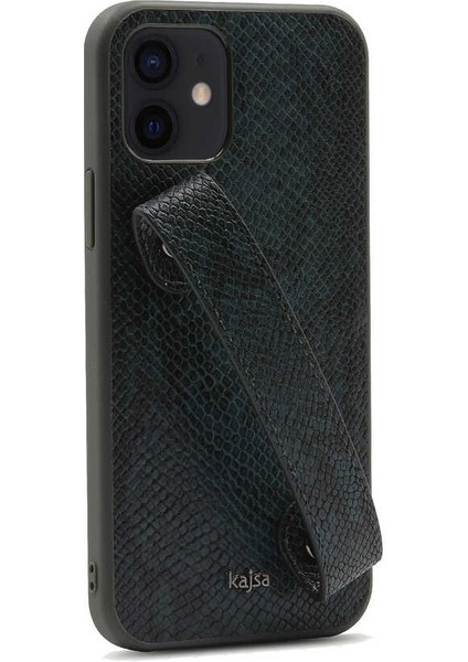 Apple iPhone 12 Kılıf Kajsa Glamorous Serisi Snake Handstrap Kapak