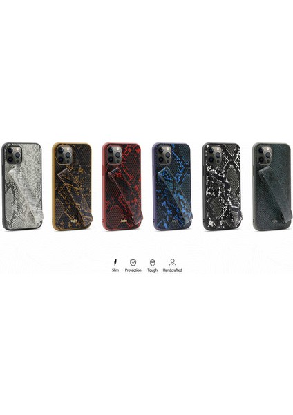 Apple iPhone 12 Kılıf Kajsa Glamorous Serisi Snake Handstrap Kapak modelleri