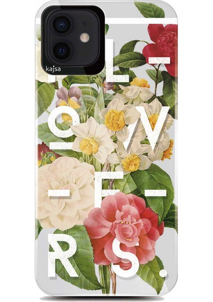Apple iPhone 12 Pro Kılıf Çiçek Desenli Kajsa Floral Kapak