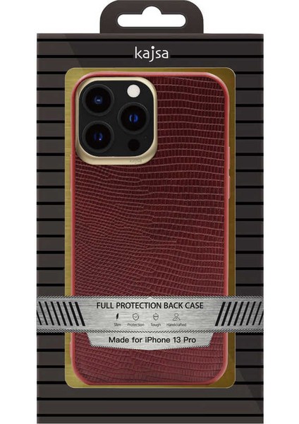 Apple iPhone 13 Pro Kılıf Kajsa Preppie Collection Pu Deri Kapak