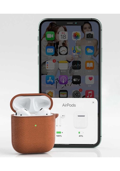 Apple Airpods Kılıf Wiwu Calfskin Kılıf