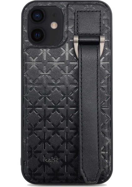 Apple iPhone 12 Kılıf Kajsa Neo Clasic Serisi Mono K Strap Kapak