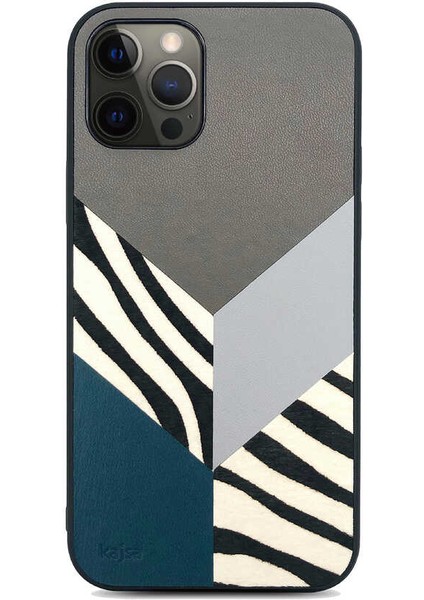 Apple iPhone 12 Pro Max Kılıf Kajsa Glamorous Serisi Zebra Combo Kapak