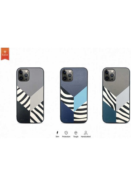 Apple iPhone 12 Pro Max Kılıf Kajsa Glamorous Serisi Zebra Combo Kapak