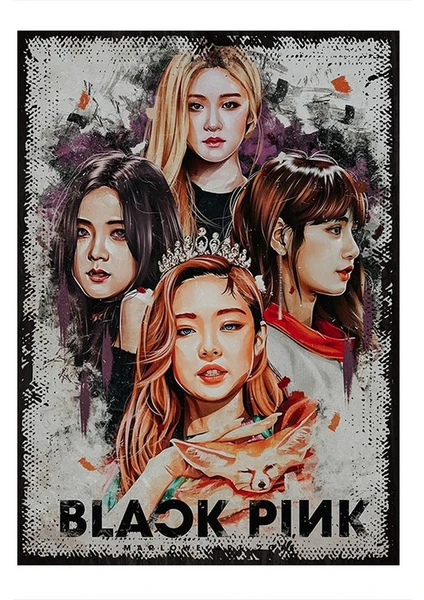 Black Pink Modern Ahşap Tablo