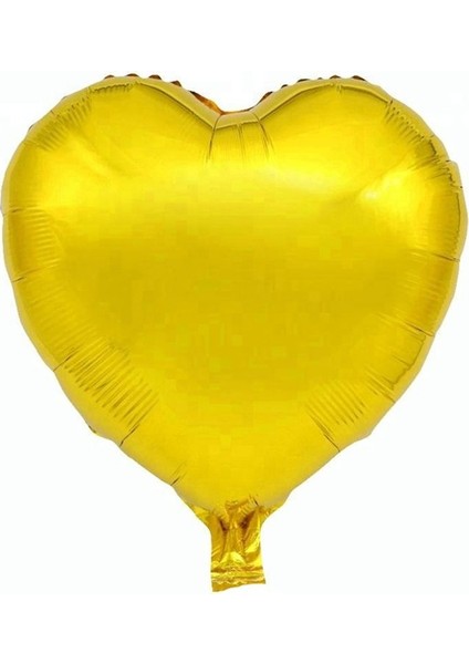 Kalp Şeklinde Gold Altın Renk Folyo Balon 1 Adet 45 cm