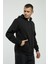 Siyah Kapüşonlu, Fermuarli Erkek Sweatshirt 3