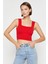Kadın Kalın Askılı Kare Yaka Crop Atlet 1