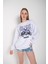 Kadın Butterflies Inspire Baskılı Oversize Sweatshirt 2