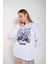 Kadın Butterflies Inspire Baskılı Oversize Sweatshirt 3