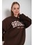 Kadın Oversize Brooklyn Citylights Baskılı Sweatshirt 1