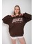 Kadın Oversize Brooklyn Citylights Baskılı Sweatshirt 2