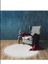 Yuvarlak Comfort Puffy Ponpon Saçaklı Peluş Halı Ekru 1