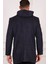 PLT8335 Dewberry Erkek Palto-Diagonal Siyah-Mavi 2