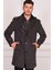 PLT8401 Dewberry Erkek Palto-Desenli Antrasit 5