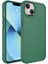 Apple iPhone 13 Kılıf Metal Çerçeve ve Buton Tasarımlı Sert Zore Botox Kapak Koyu Yeşil 1