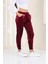 Mürdüm Renk Kadife Eşofman Altı Pijama Jogger Model 3
