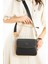 Siyah - Taba Baskı Desenli Kolon Askılı 4 Bölmeli Kadın Omuz Çantası 25X15CM PBU2184 1